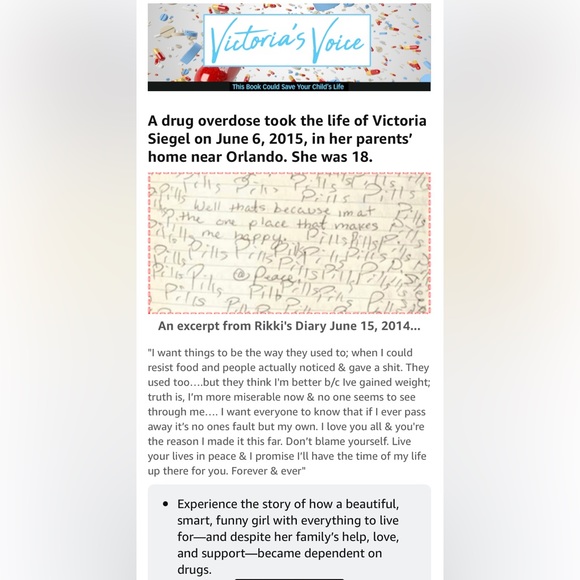 ictoria's Voice: Our daughter's wish to share her diary & save lives fr… - Picture 4 of 7